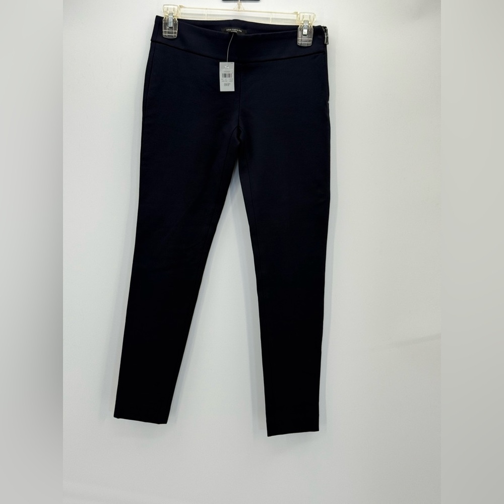 Ann Taylor Navy Blue Skinny Ankle Pants High Rise Slim Fit Office Work Trousers - Picture 8 of 11